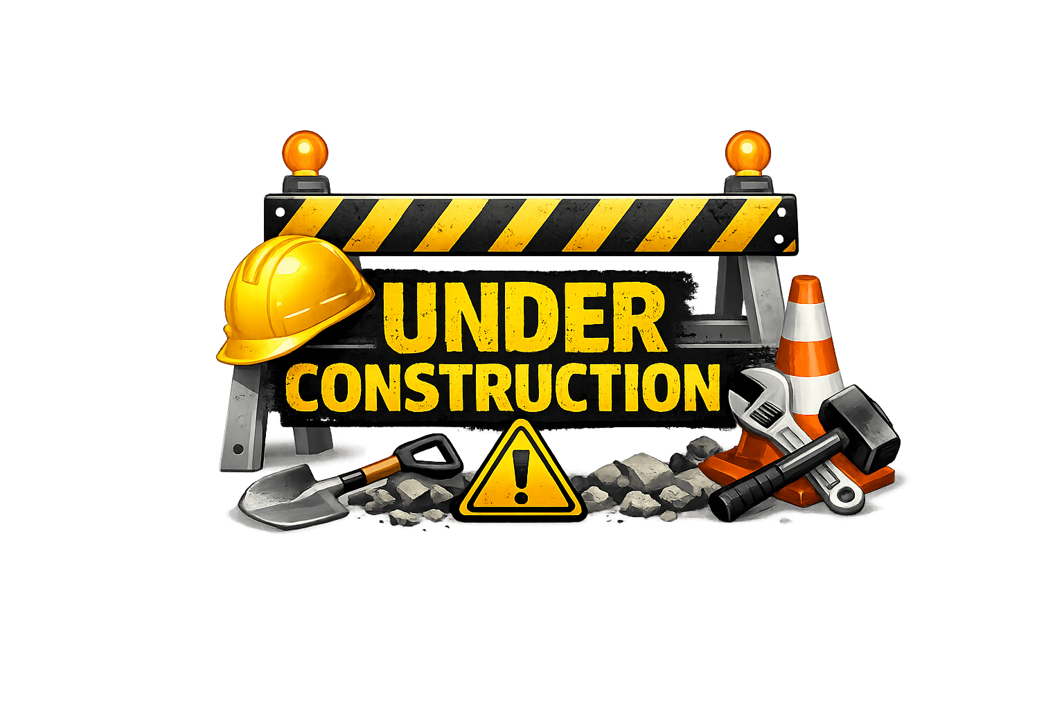 Under construction sign for the upcoming parts search page